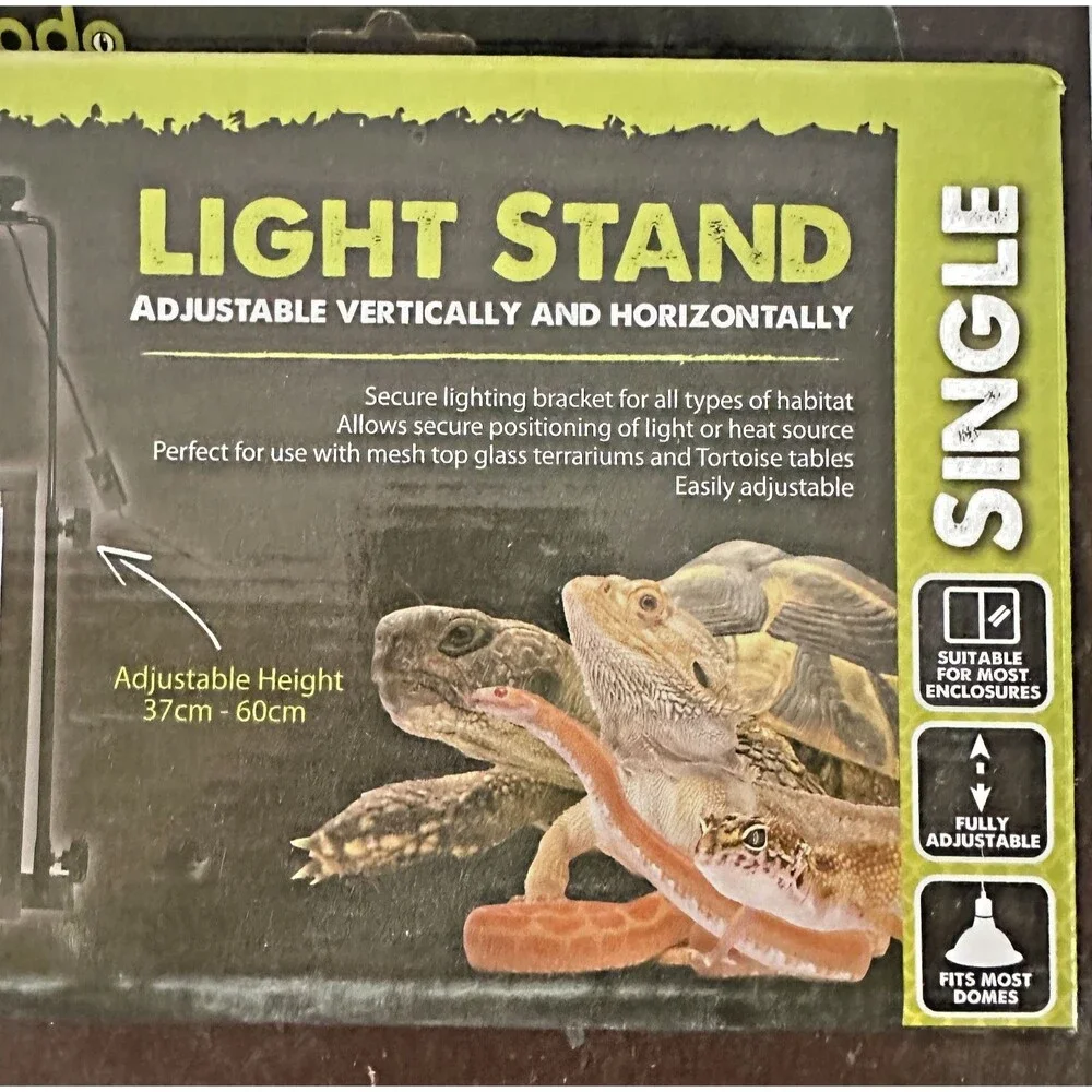 Komodo Products Single Reptile Light Stand Adjustable Lamp Holder Terrarium Fixt